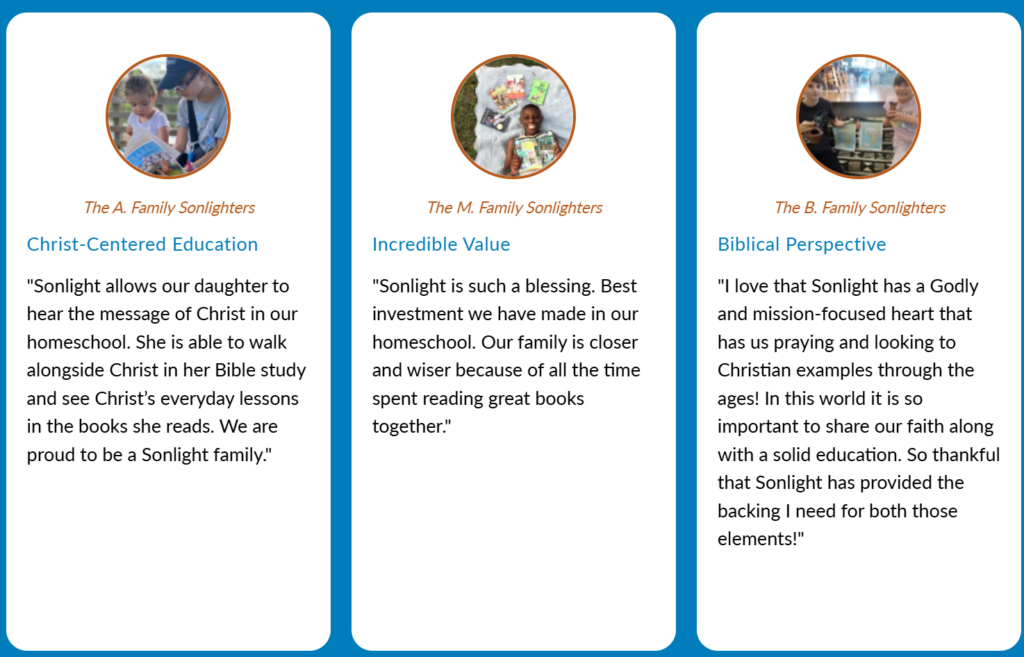 Sonlight reviews by parents