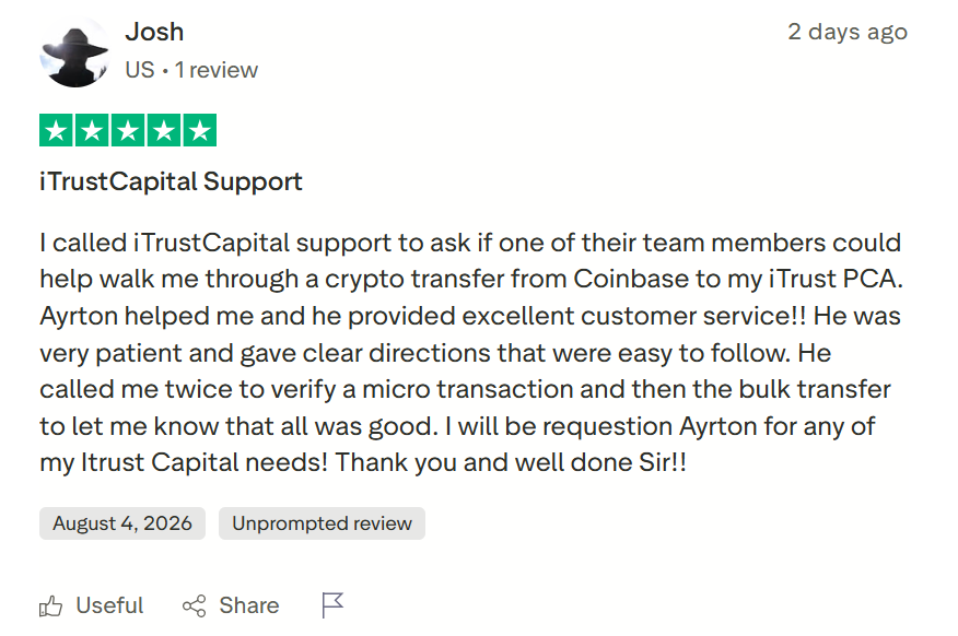 iTrustcapital reviews by Josh