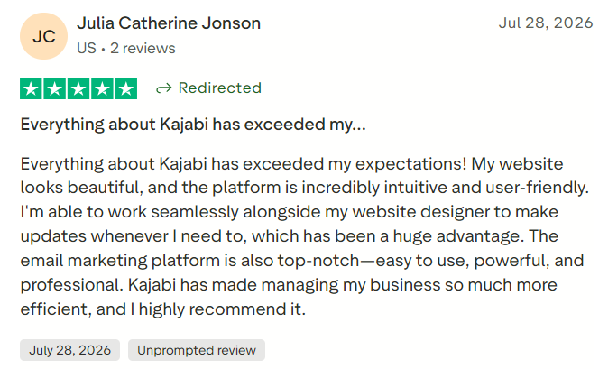 Kajabi reviews on Trustpilot