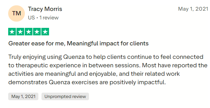 Quenza review on Trustpilot